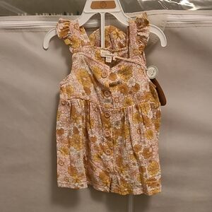 Orange Sleeveless Sundress with Flutter Sleeves